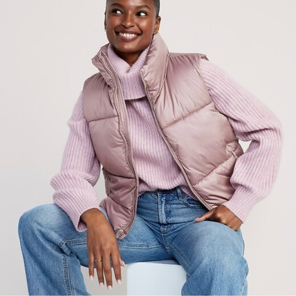 Old Navy Quilted Fall Winter Puffer Vest Women’s SZ M Tall in Icelandic Mineral
